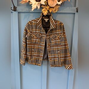 Women's Cropped Flannel Coat